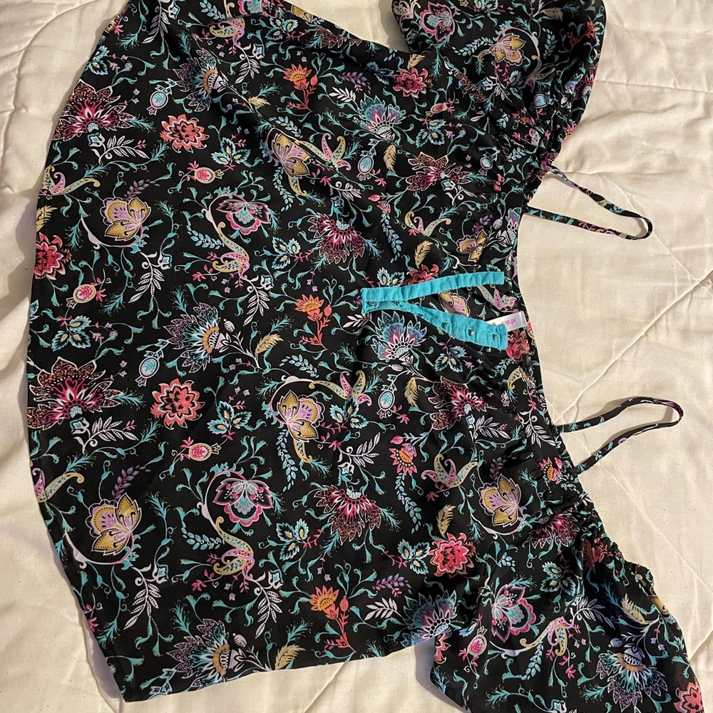 Cold shoulder flower shirt
